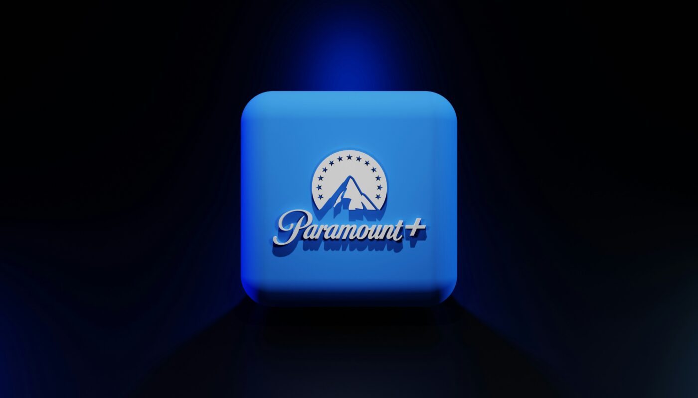 Paramount+ app icon glowing on a dark background
