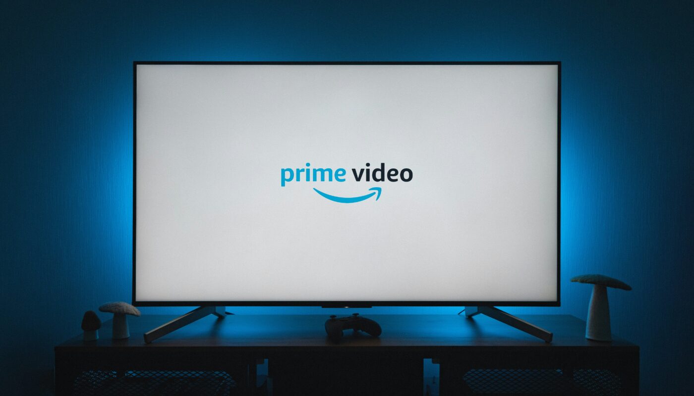 Television screen displaying the Amazon Prime Video logo